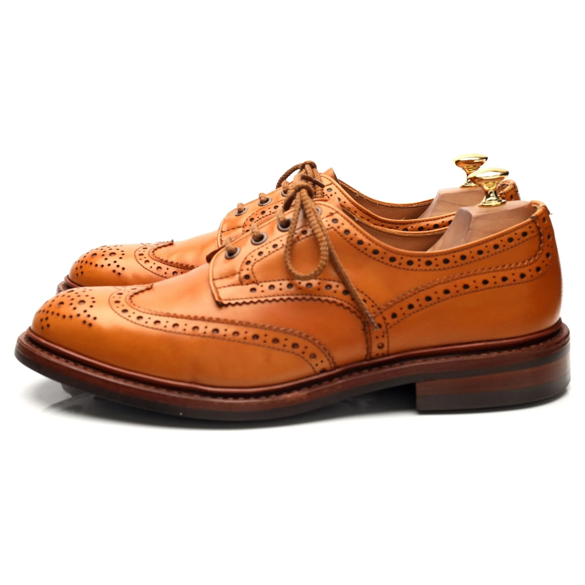 'Bourton' Tan Brown Leather Derby Brogues UK 10