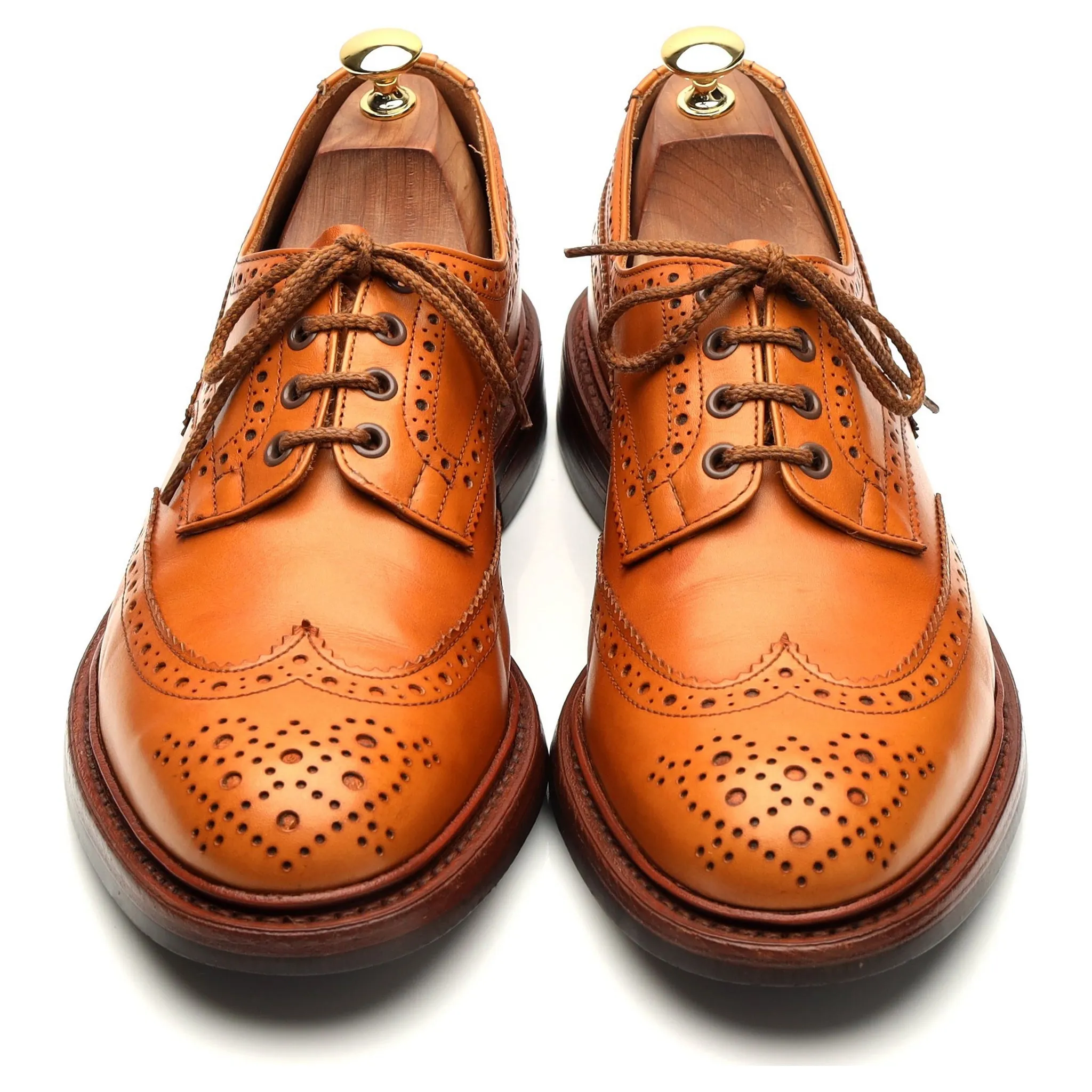'Bourton' Tan Brown Leather Derby Brogues UK 10