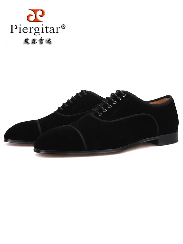 British style wedding banquet men's lace-up loafers imported velvet loafers with suit dress shoes men's red-soled shoes