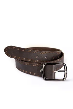 Brown Stitch Detail Belt