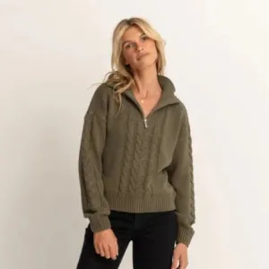 CABELLED VINTAGE ZIP KNIT