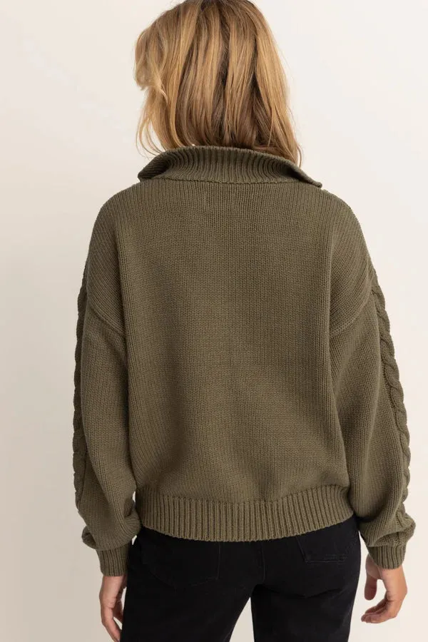 CABELLED VINTAGE ZIP KNIT