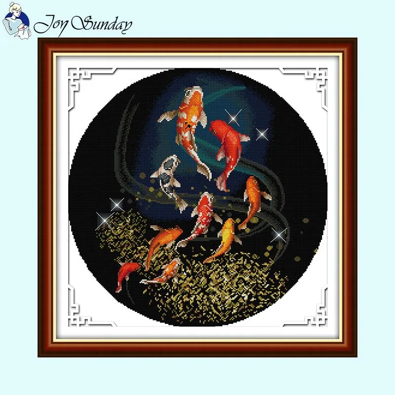 Carp Swimming Pattern DIY Cross Stitch