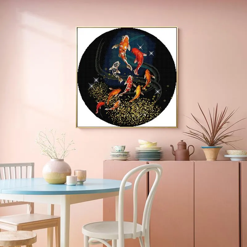Carp Swimming Pattern DIY Cross Stitch