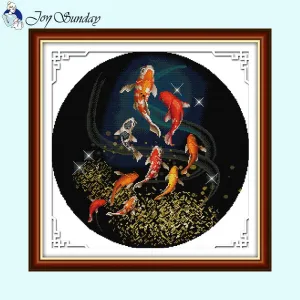 Carp Swimming Pattern DIY Cross Stitch