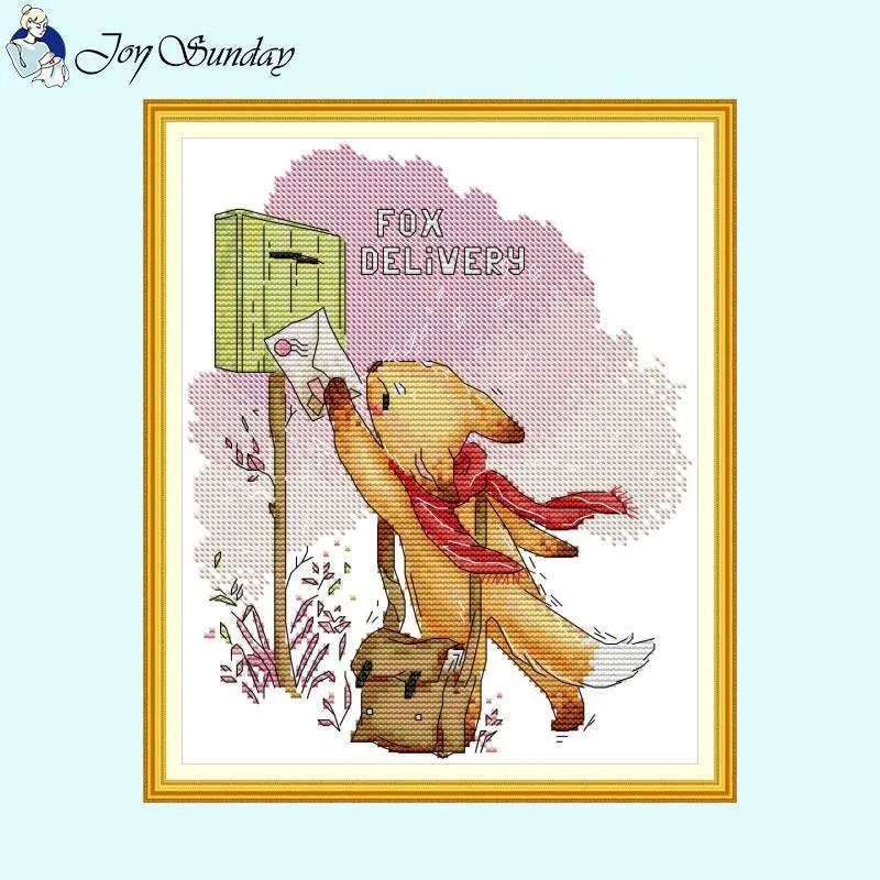 Cartoon Animal Postman Fox Counted Cross Stitch Patterns