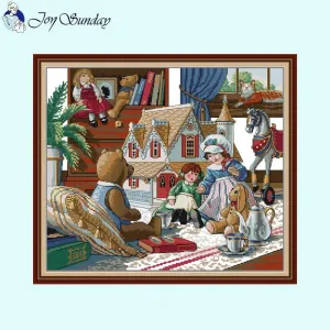 Cartoon Dolls Pattern Handmade Cross Stitch Kits