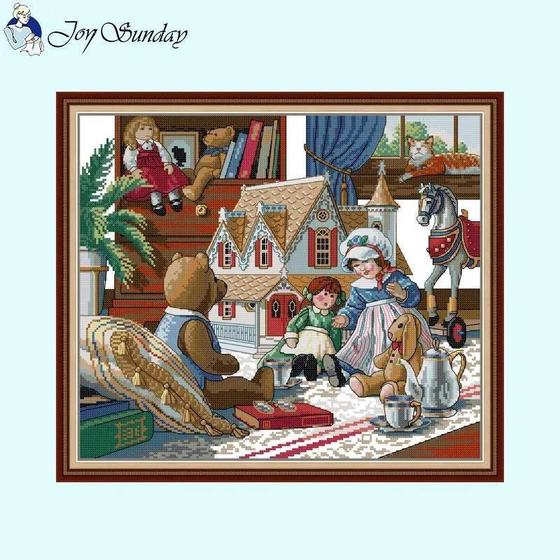 Cartoon Dolls Pattern Handmade Cross Stitch Kits