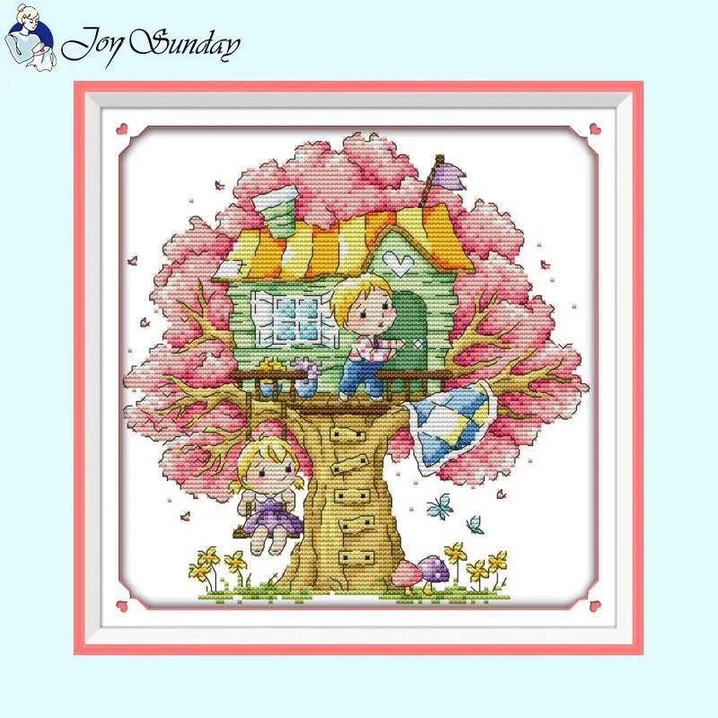 Cartoon Tree House Cross Stitch Kits