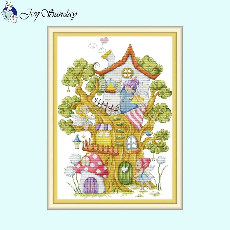Cartoon Tree House Cross Stitch Kits