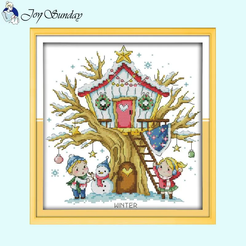 Cartoon Tree House Cross Stitch Kits