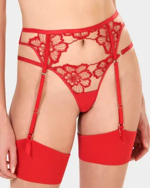 Catalina Garter Belt Red/Sheer
