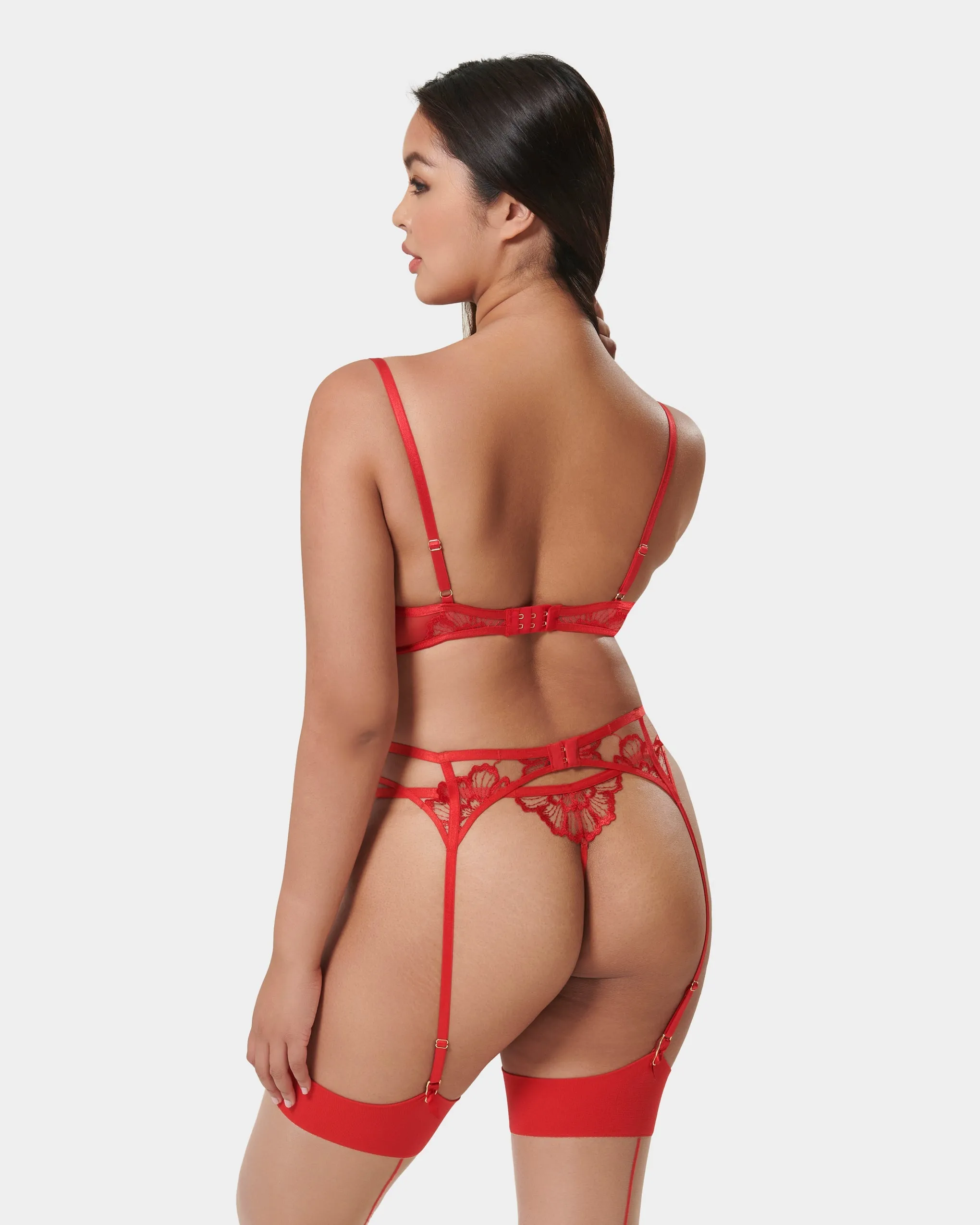 Catalina Garter Belt Red/Sheer