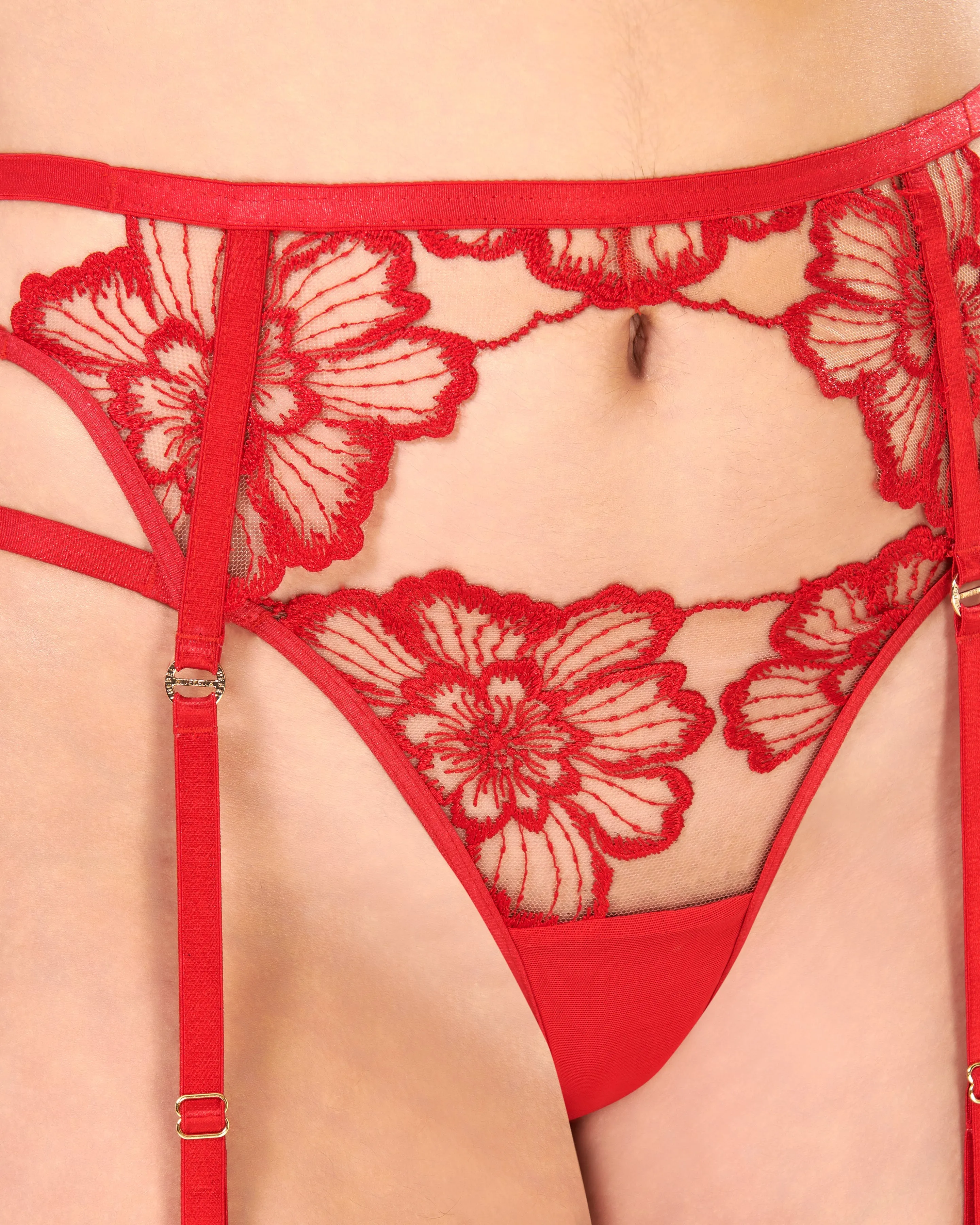 Catalina Garter Belt Red/Sheer