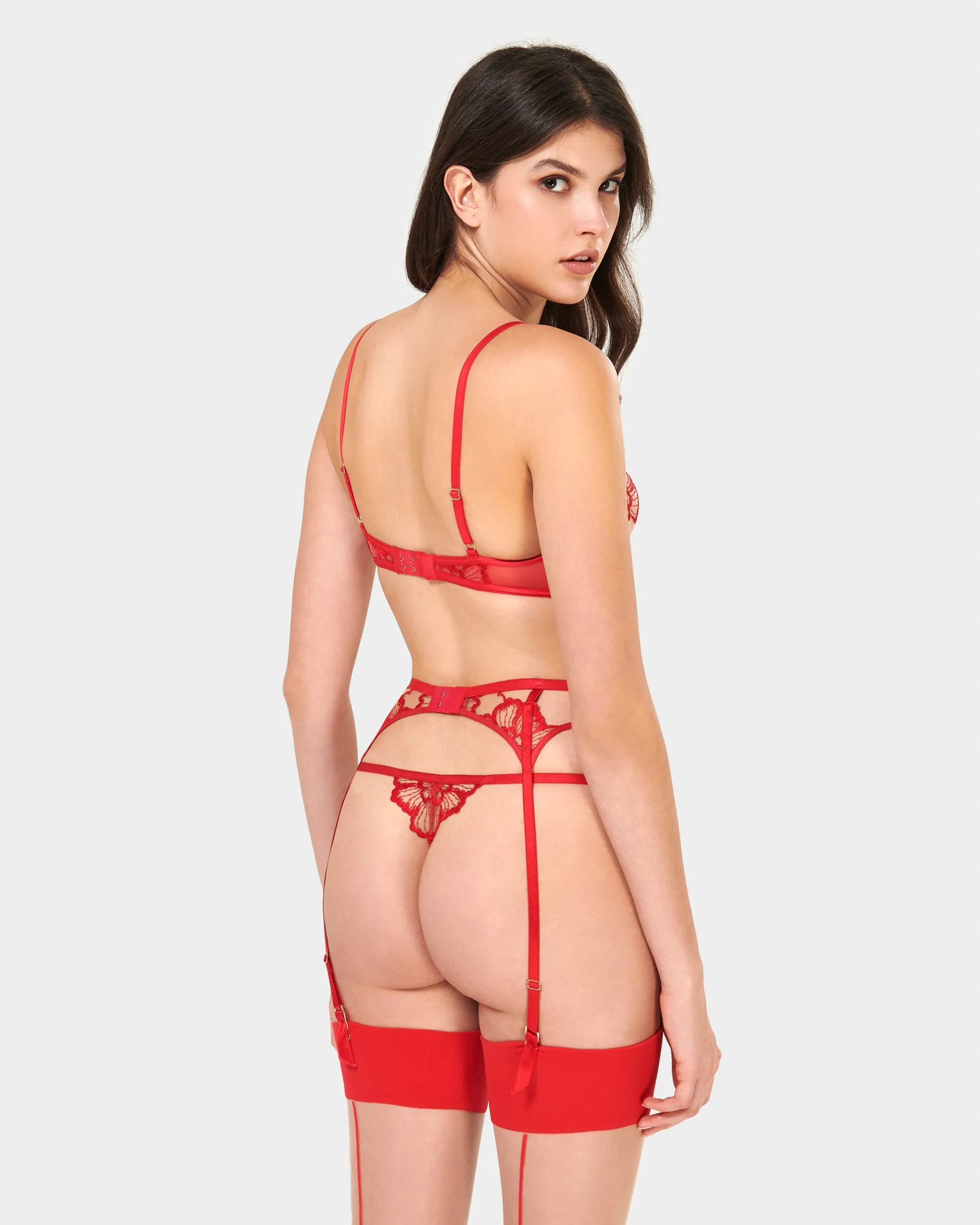 Catalina Garter Belt Red/Sheer