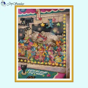 Cats Dreams Come True Cartoon Animal Pattern Cross Stitch Kit
