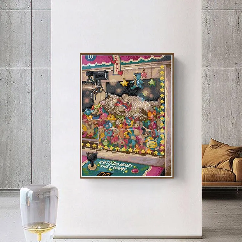 Cats Dreams Come True Cartoon Animal Pattern Cross Stitch Kit
