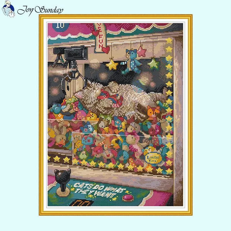 Cats Dreams Come True Cartoon Animal Pattern Cross Stitch Kit