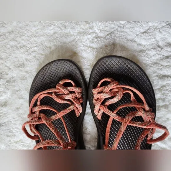 Chaco ZX Cloud Classic Athletic Green Coral Strappy Sandals size 7