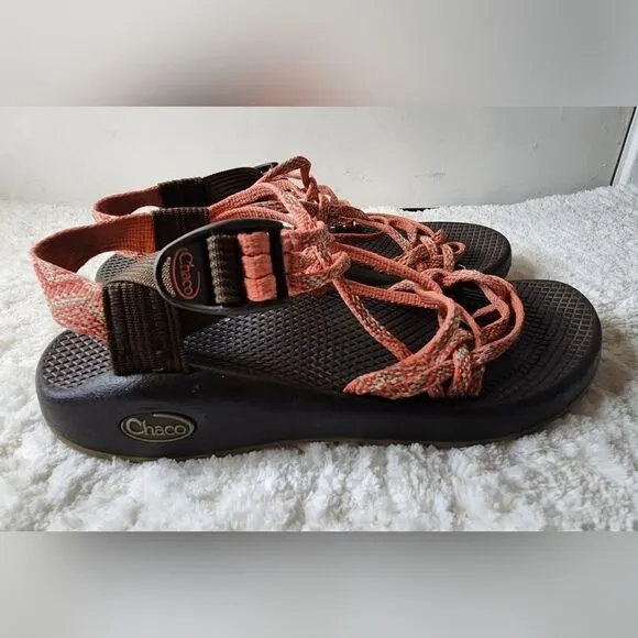 Chaco ZX Cloud Classic Athletic Green Coral Strappy Sandals size 7