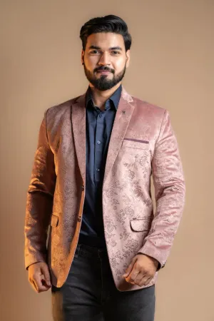 Classy Rosy Velvet Blazer