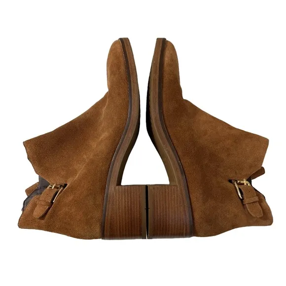 Cole Haan Harrington Grand Suede Buckle Booties Brown Size 8 1/2