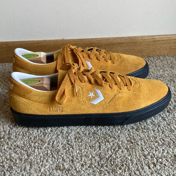 Converse CONS Mustard Louie Lopez Pro Mono Classic Suede Saffron Yellow Men’s 12