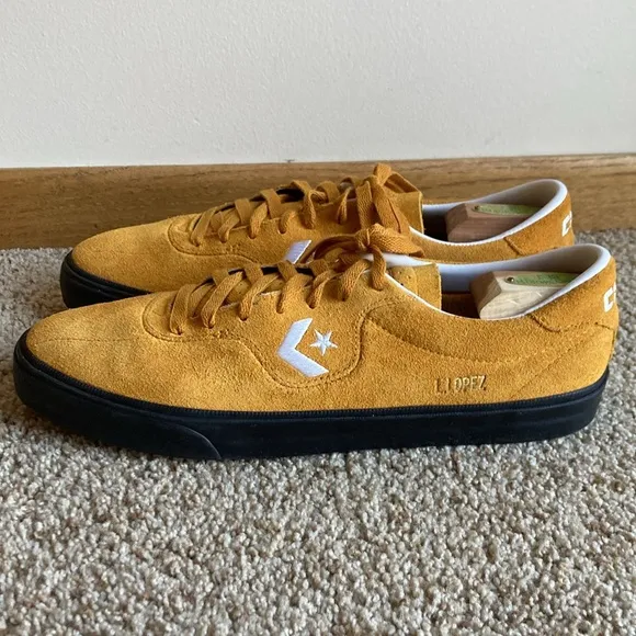 Converse CONS Mustard Louie Lopez Pro Mono Classic Suede Saffron Yellow Men’s 12