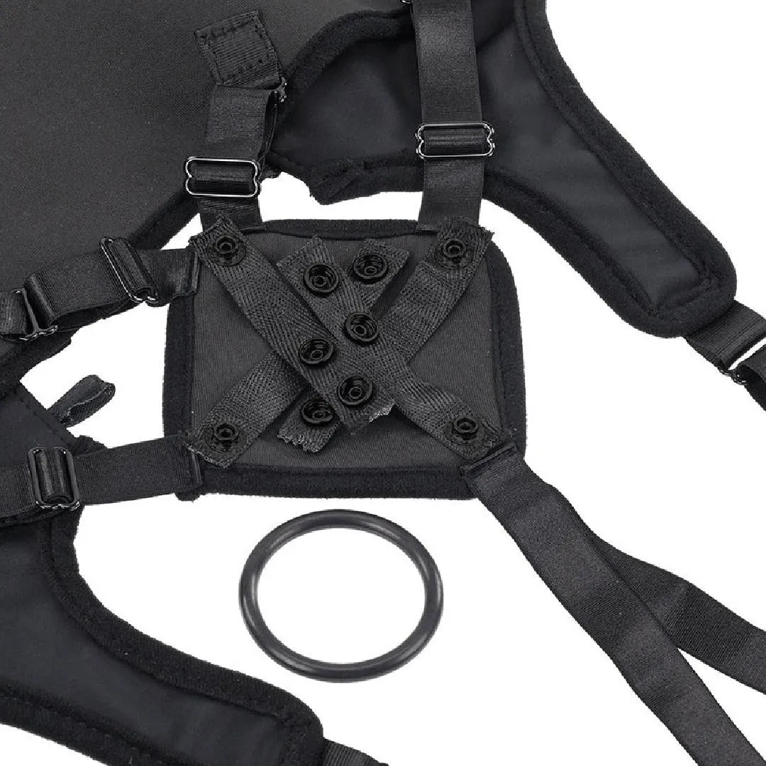 Corset High Waisted Adjustable Black Strap On Harness