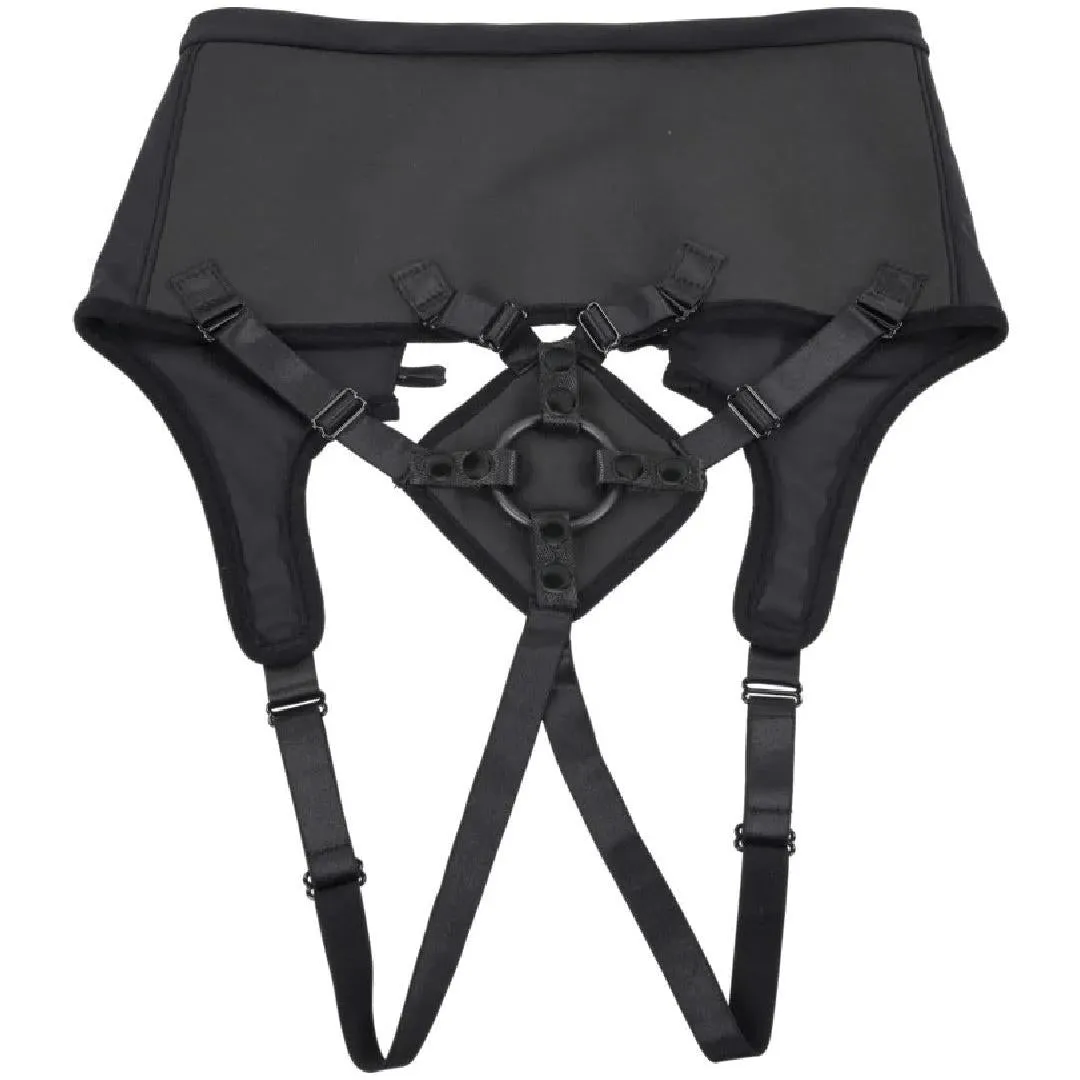 Corset High Waisted Adjustable Black Strap On Harness