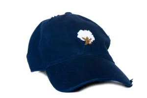 COTTON NEEDLEPOINT HAT NAVY