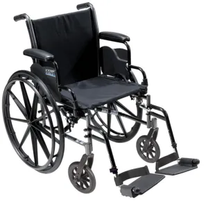 Cruiser III Light Weight Wheelchair with Flip Back Removable Arms, Desk Arms, Swing away Footrests, 16" Seat - 1 Each