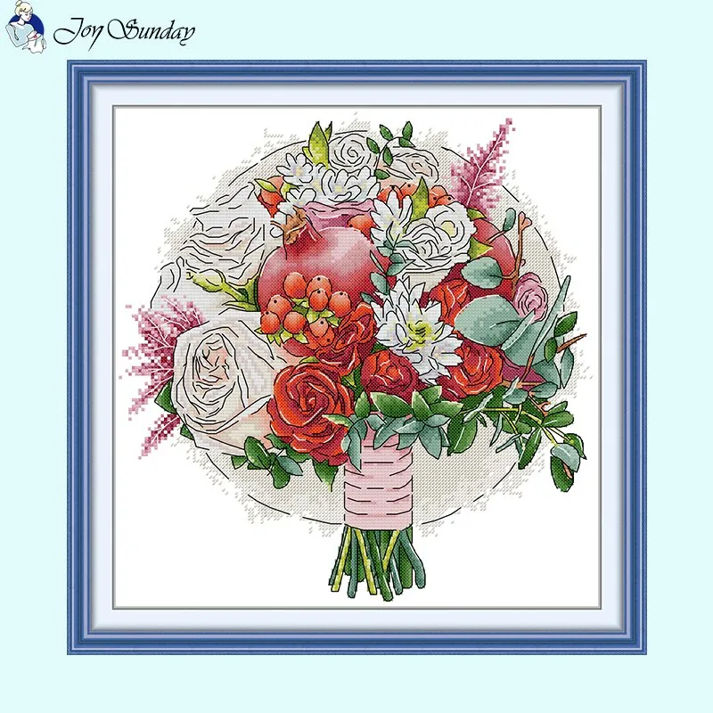 Cupped Flowers Floral Patterns Cross Stitch