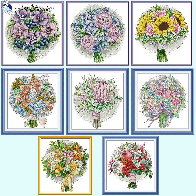 Cupped Flowers Floral Patterns Cross Stitch
