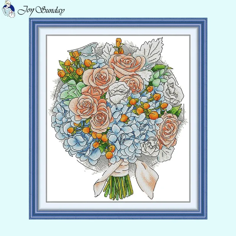 Cupped Flowers Floral Patterns Cross Stitch