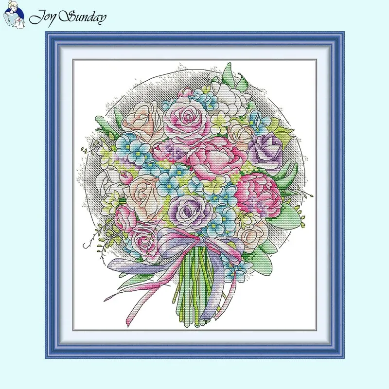 Cupped Flowers Floral Patterns Cross Stitch