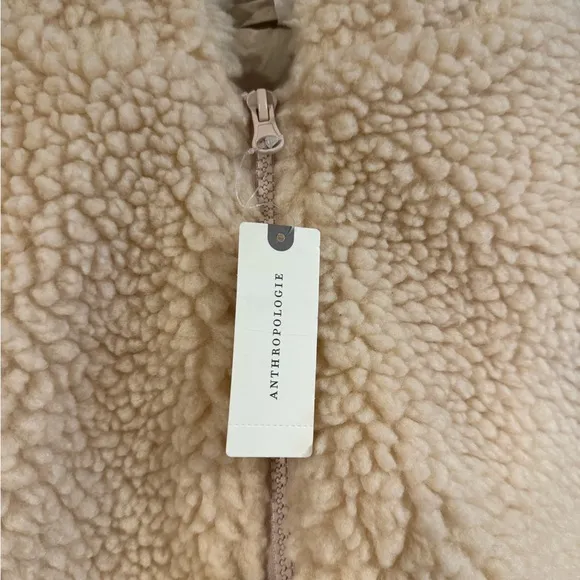 Daily Practice by Anthropologie Faux Shearling Crop Zip-Up Jacket