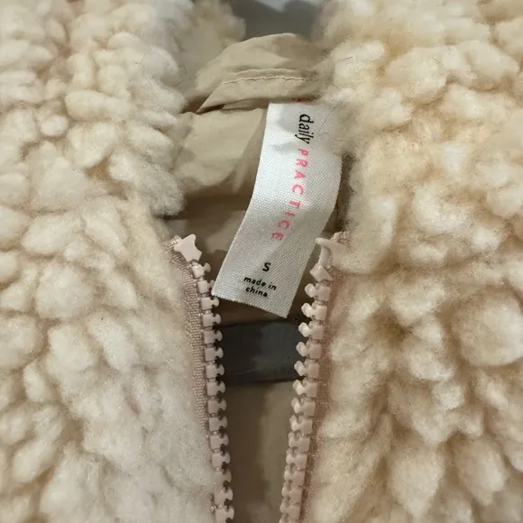 Daily Practice by Anthropologie Faux Shearling Crop Zip-Up Jacket