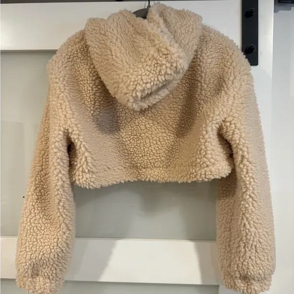Daily Practice by Anthropologie Faux Shearling Crop Zip-Up Jacket