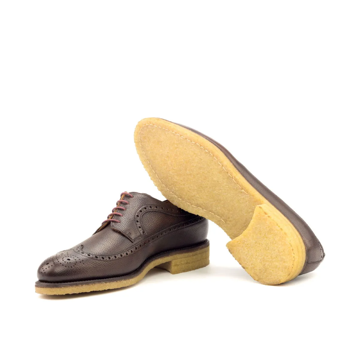 DapperFam Zephyr in Dark Brown Men's Italian Full Grain Leather Longwing Blucher
