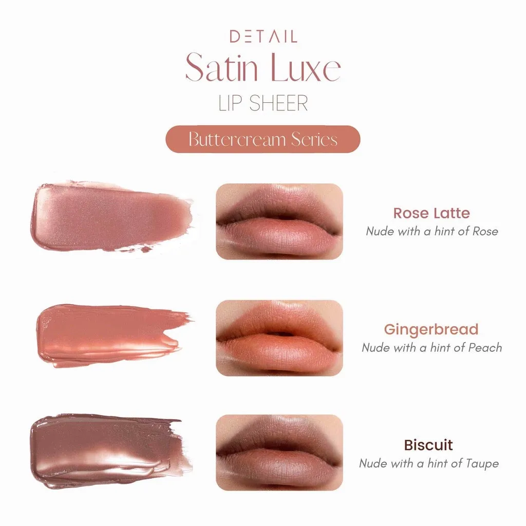 Detail Satin Cosmetics Luxe Butter Tint  (Buttercream, Jam Series)