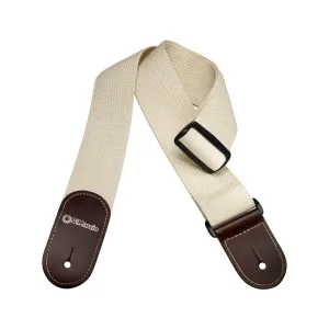 DiMarzio DD3100CN Woven Cotton Guitar Strap w/Leather Ends, Natural
