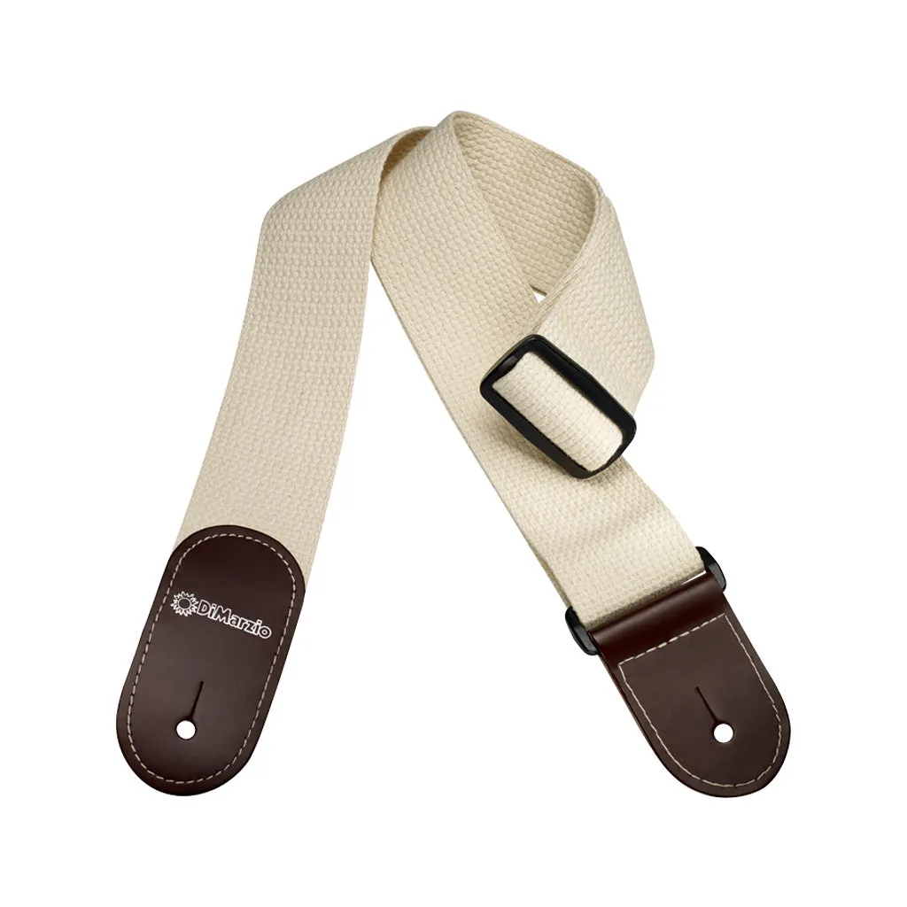 DiMarzio DD3100CN Woven Cotton Guitar Strap w/Leather Ends, Natural