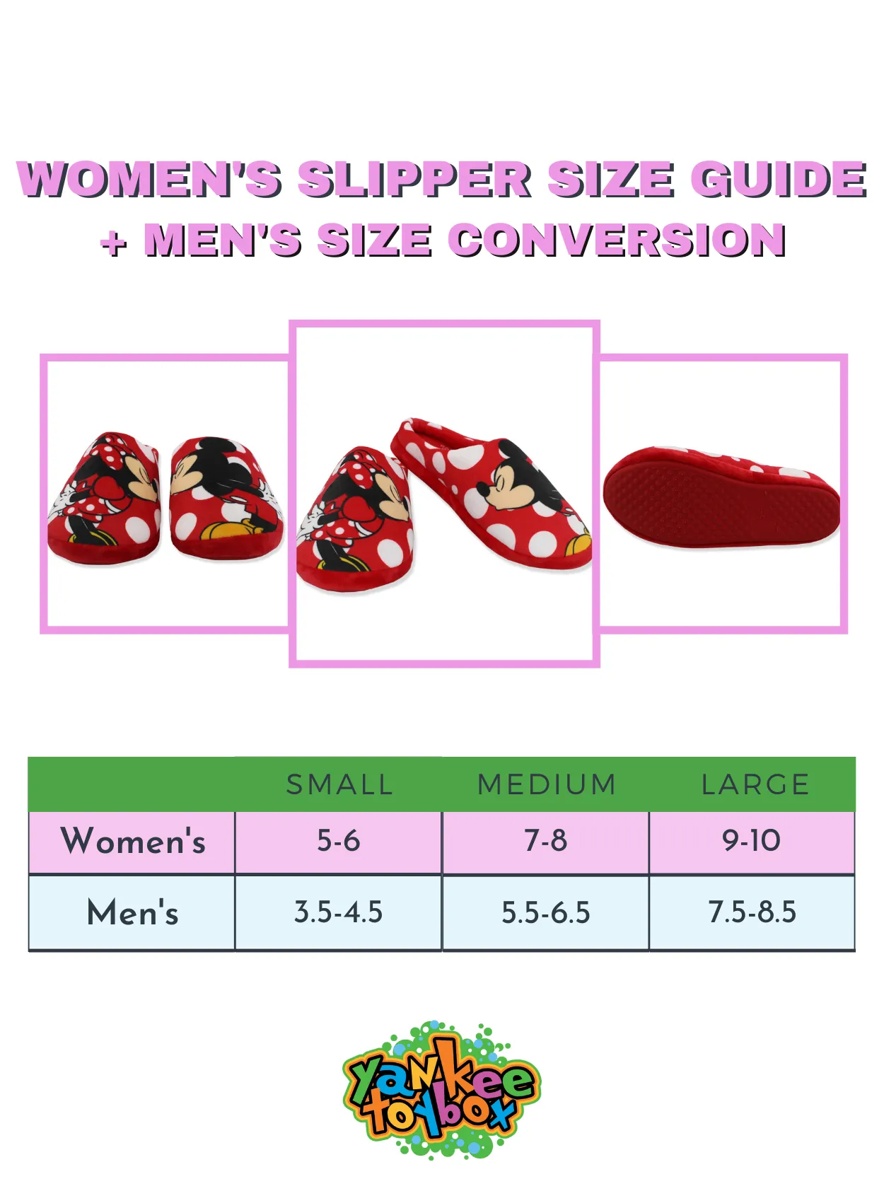 Disney Mickey and Minnie Mouse Adult Scuff Slippers