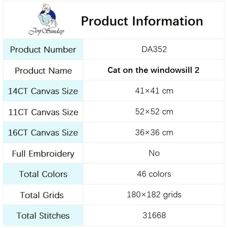 DIY Animal Pattern Cat on the Windows Cross Stitch