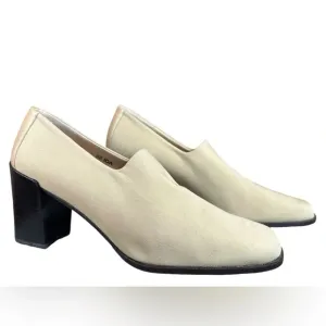 Donald Pliner IDA Chunky Heel Crepe Elastic Shootie Pumps