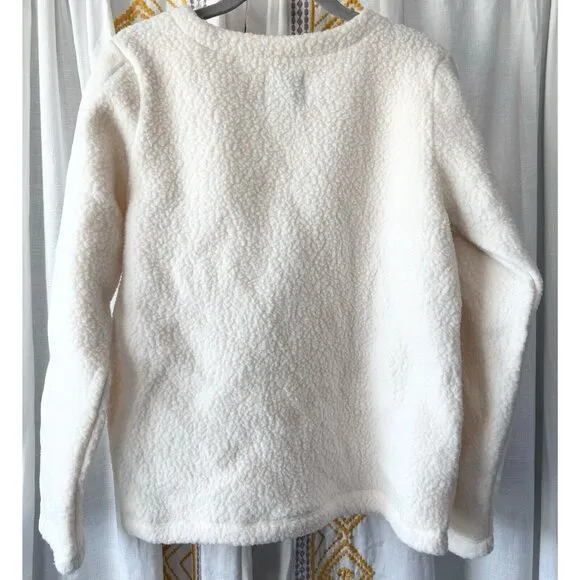 Dudley Stephens Cream Alden Crewneck Pullover (Size XS) Shearling Fleece