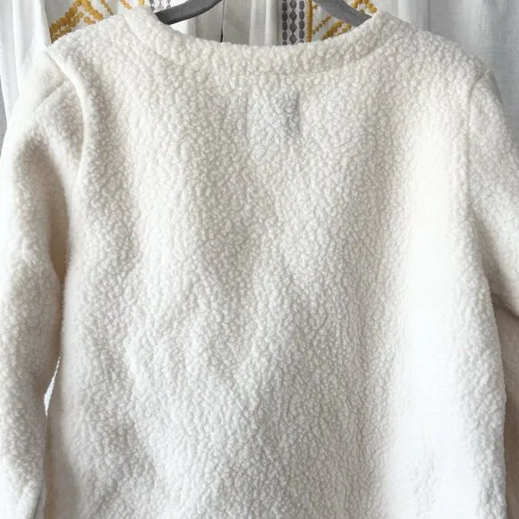 Dudley Stephens Cream Alden Crewneck Pullover (Size XS) Shearling Fleece