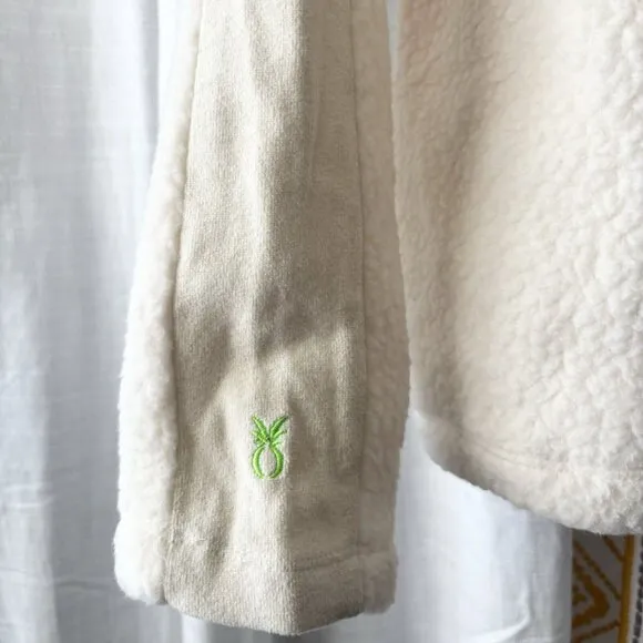 Dudley Stephens Cream Alden Crewneck Pullover (Size XS) Shearling Fleece