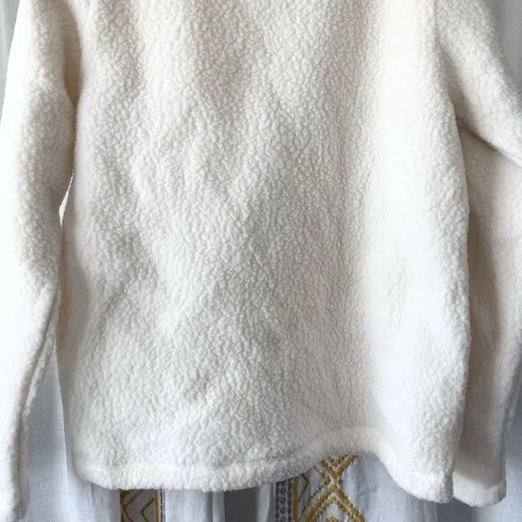 Dudley Stephens Cream Alden Crewneck Pullover (Size XS) Shearling Fleece